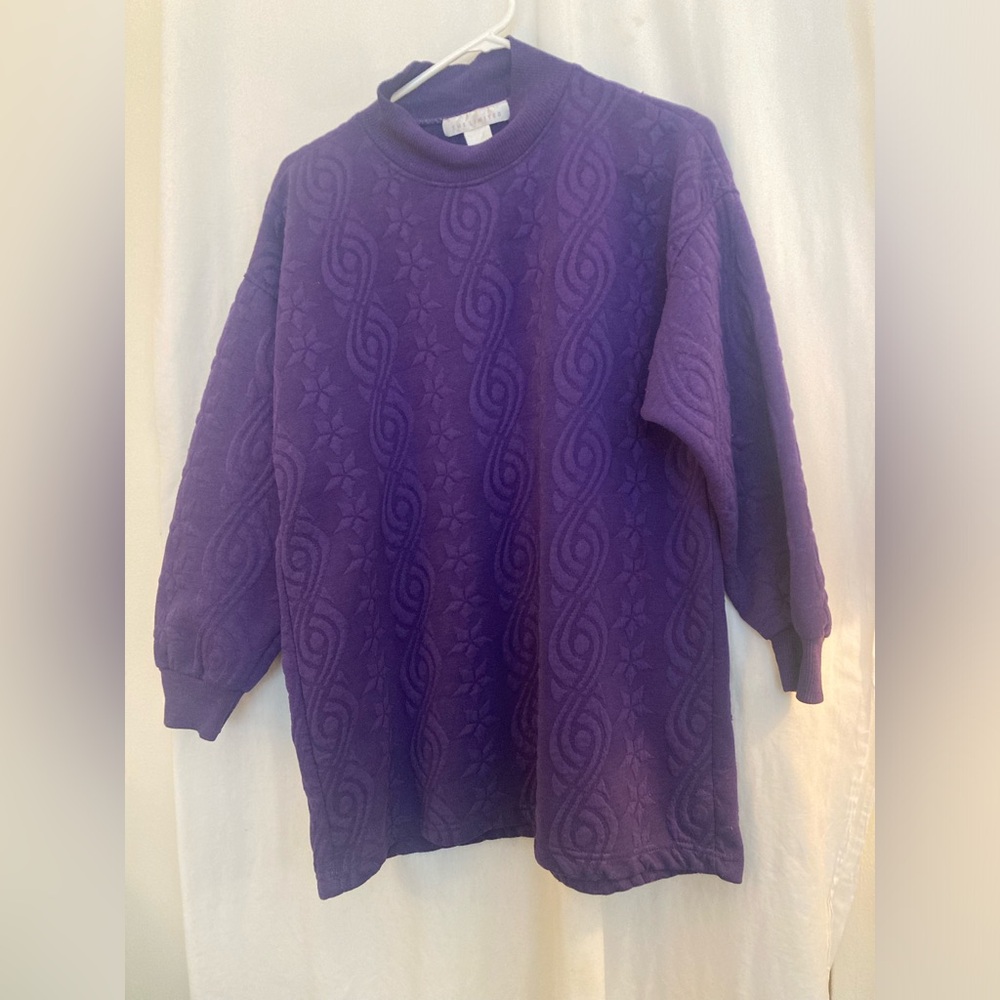 The Limited Dark Purple Mock Turtleneck Sweatshirt Top Size M